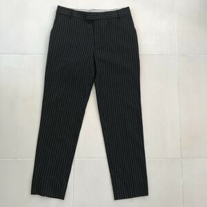 Band of Outsiders Mid Rise Striped Hem Slit Ankle Pants